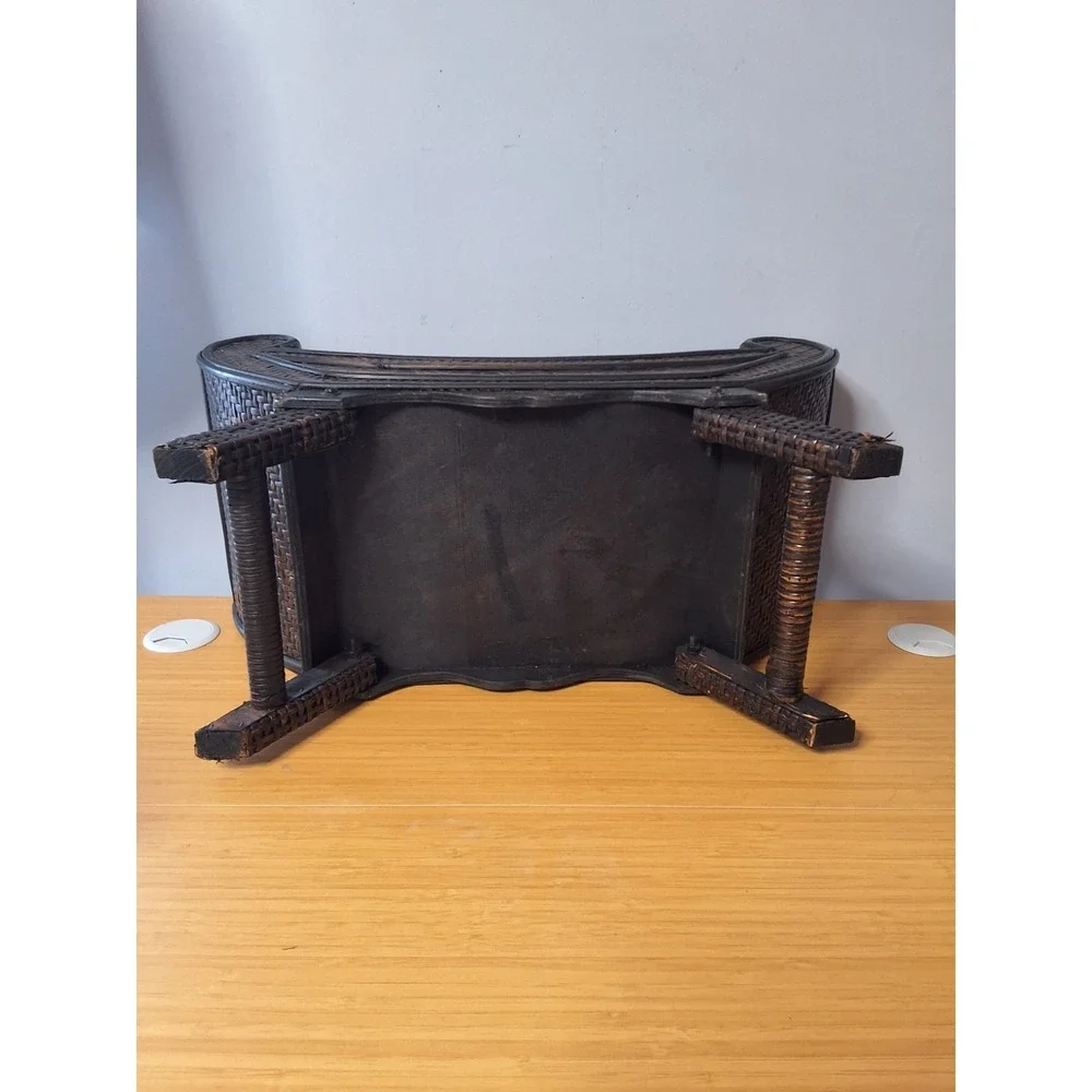 Vintage Wooden Sleigh Style Basket Cachepot Used To Holder Potted Plants